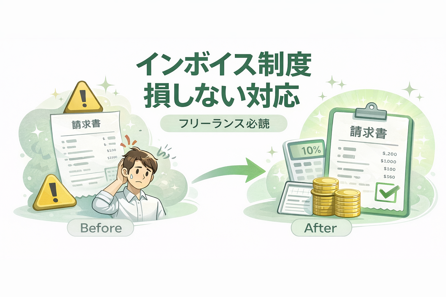 インボイス制度でフリーランスが損しないために今すぐやるべき3つのこと