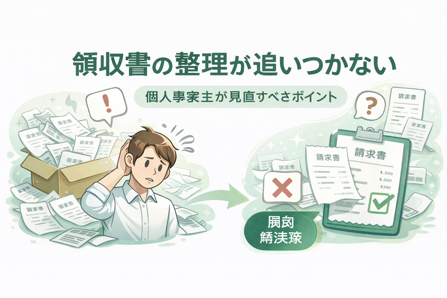 領収書の整理が追いつかない個人事業主が最初に見直すべきポイント